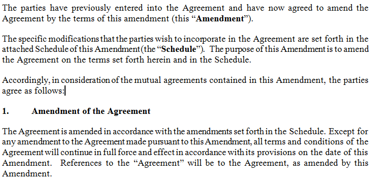 Amendment Agreement The Jolly Contrarian